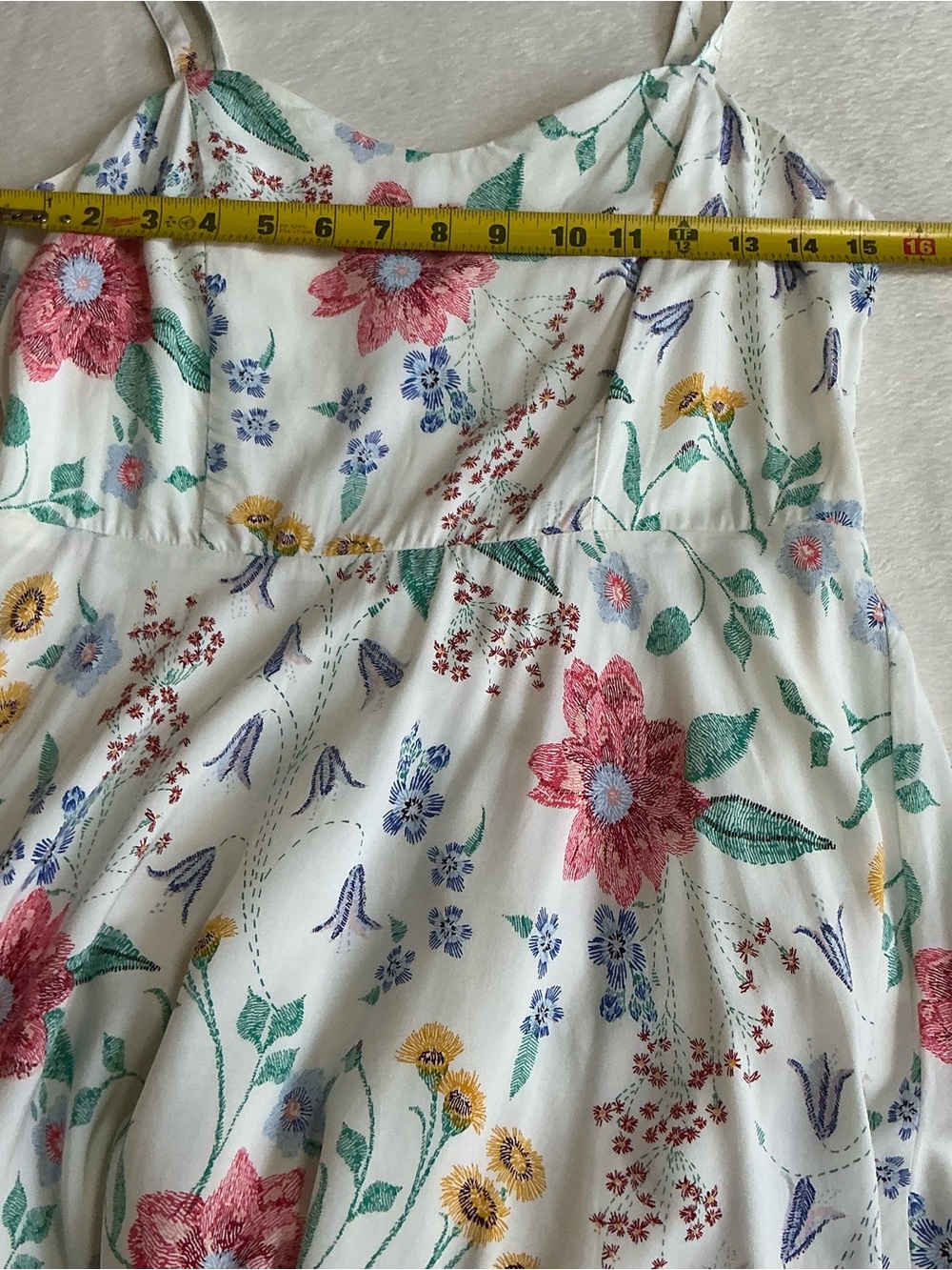 Old Navy Cream Floral Sundress Medium Fit & Flare Cami Style Boho Cottagecore - Picture 5 of 12
